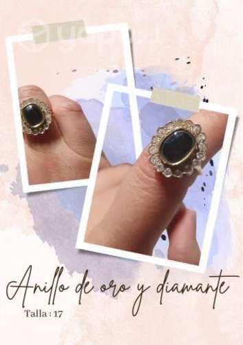 Anillo de oro y diamante antiguo