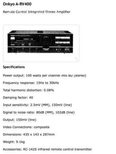 Onkyo Amplificador Integrado A-RV400