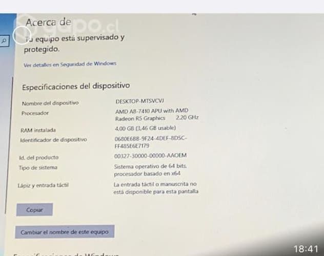 Notebook ACER DESKTOP MTSVCTV