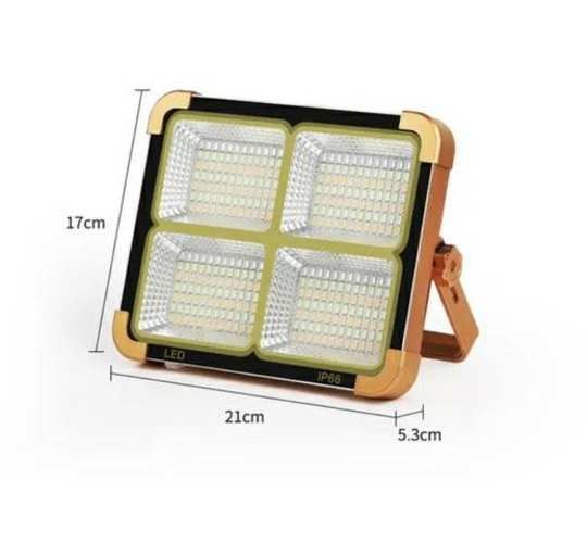 Foco solar 300w luz emergencia 6 modos carga USB