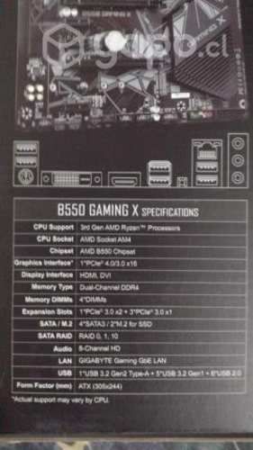 Placa Gigabyte B550 Gaming X B550 AMD AM4