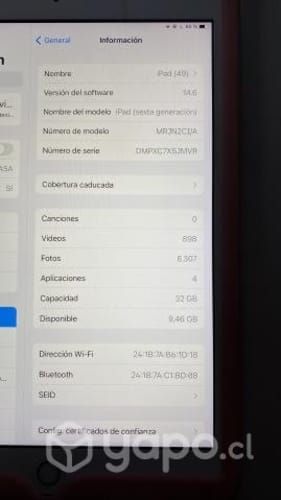 IPad sexta generación 32 GB color rose gold