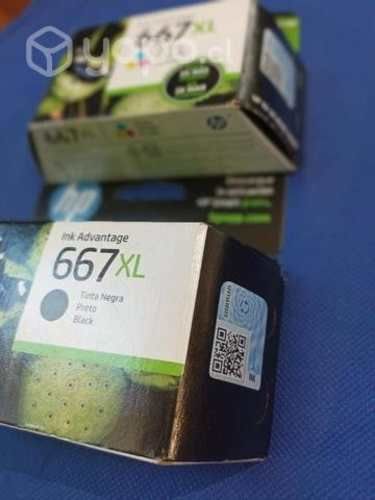 2 Cartucho de Tinta HP 667XL Negro y Tricolor Orig