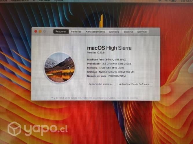 Macbook pro mid 2010 13 pulgadas