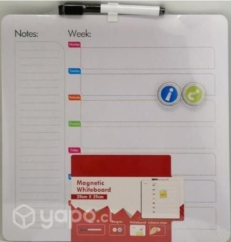 Pizarra magnetica semanal ingles