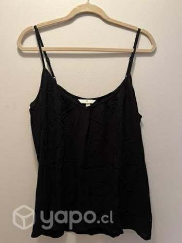 Polera negra con tirantes adaptables H&M talla M
