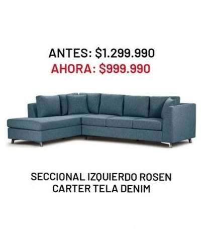 seccional izquierdo Rosen Carter tela Denim