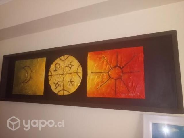 Óleo en madera inspiración mapuche