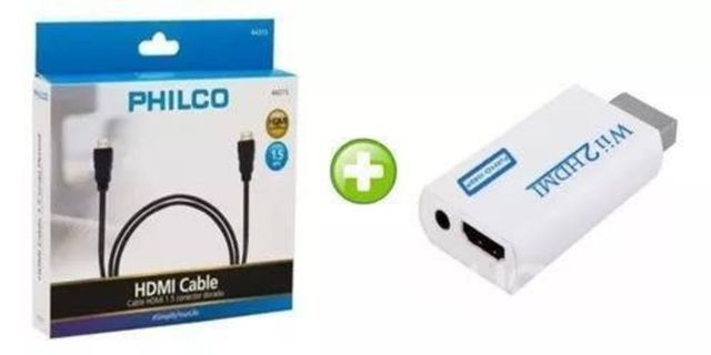 Wii 2 Hdmi Adaptador Wii Hdmi Aux 3.5 1080p + Cabl