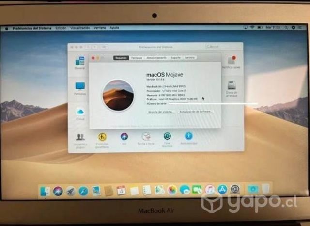 Macbook air 2012 con cargador original