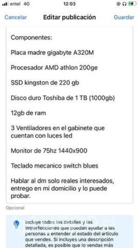 Pc con pantalla 75hz, teclado mecanico y más