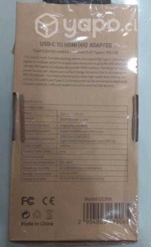 Adaptador 6 en 1 HDMI,C,USB 4K