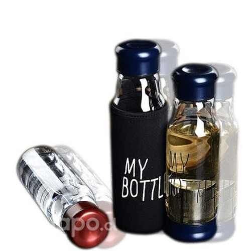 Botella Vidrio 550 Ml Infusiones Te Hierbas + Fund