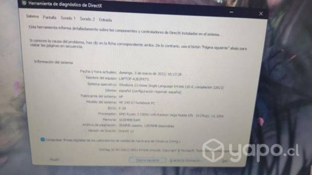 Notebook HP 245G7 usado