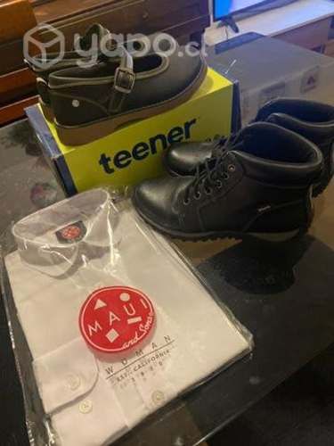 Pack escolar blusa talla 14, 2 pares de zapatos 35