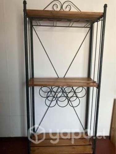 mueble de fierro y madera repisa