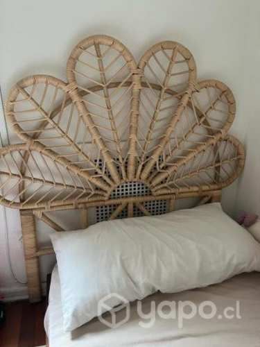 Hermoso Respaldo Ratán 1.5 pl Poco Uso