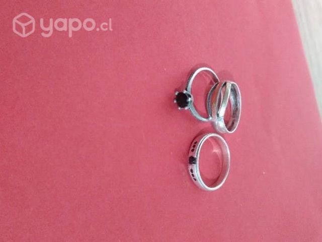 3 anillos de plata número 16