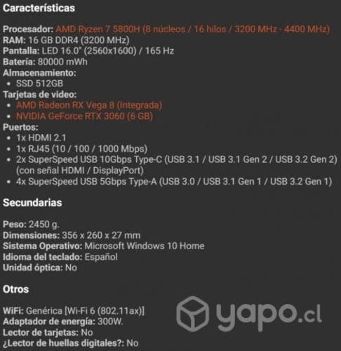 Notebook Gamer Lenovo Legion 5 Pro 16"