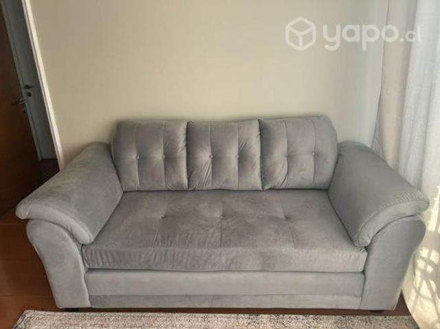 Sillón felpa gris nuevo