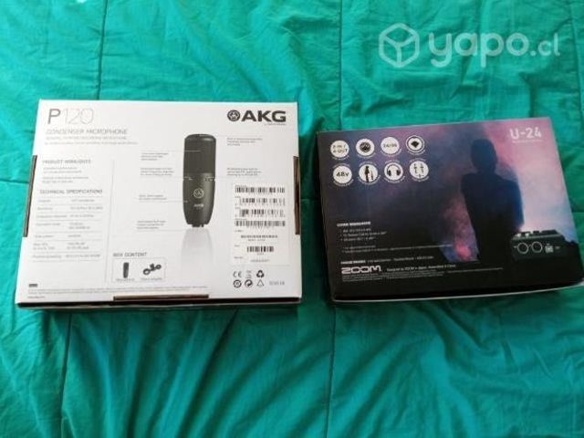 Micrófono Condensador + interfaz 2 entradas