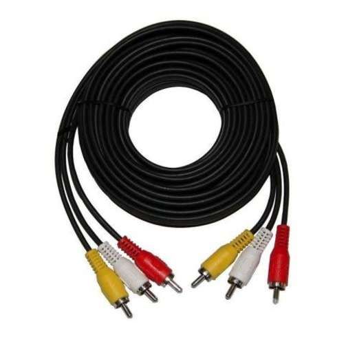 Cable 3 rca a 3 rca 10 mts. conector baño oro