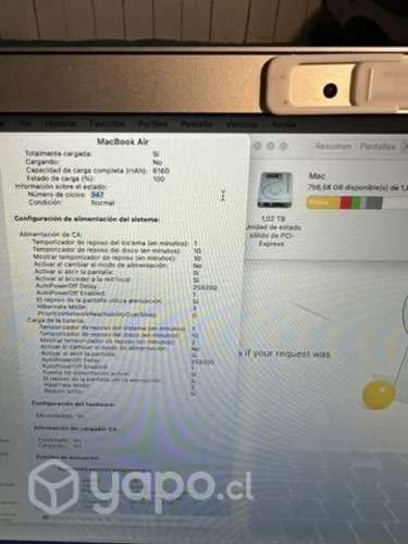 MacBook Air 2017 impecable (1TB Intel i5 8GB RAM)