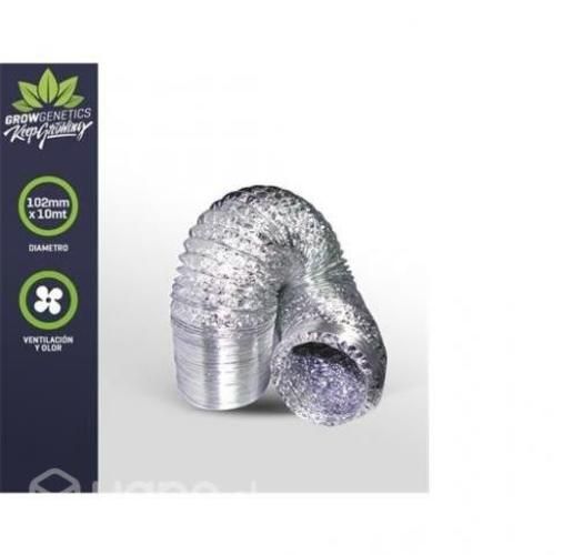 Tubo Aluminio Flexible 102mm X 10mt - Grow Genetic