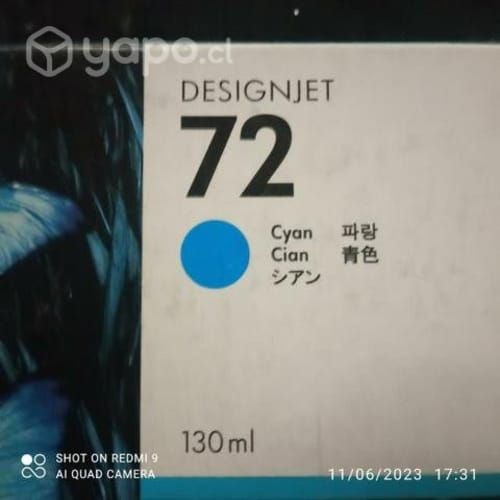 Tintas hp 72 colores originales de 130ml
