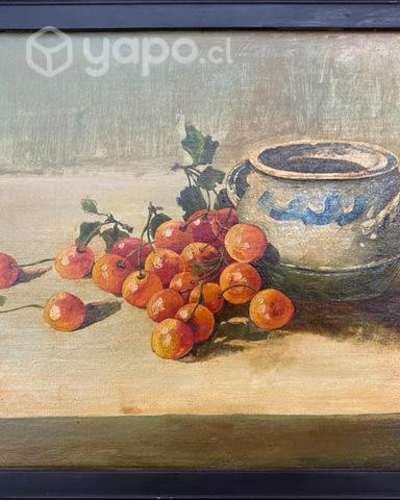 Antiguo cuadro Manuel Thompson pintura Chilena