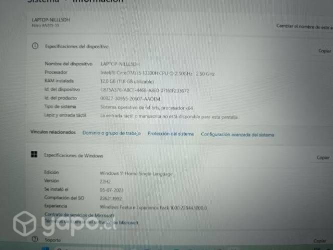 Acer nitro 5 usado en buen estado