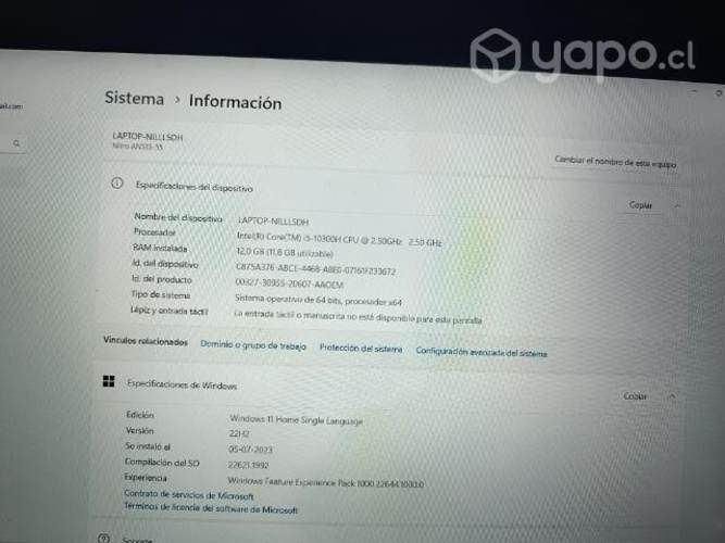 Acer nitro 5 usado en buen estado