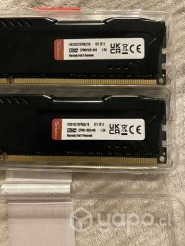 Memoria ram fury hyperX 2/8 gb (pack 16 gb) 1600