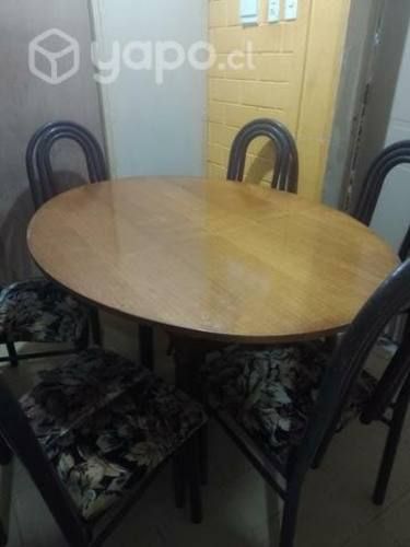 Comedor mesa de madera ovalada ciccon seis sillas