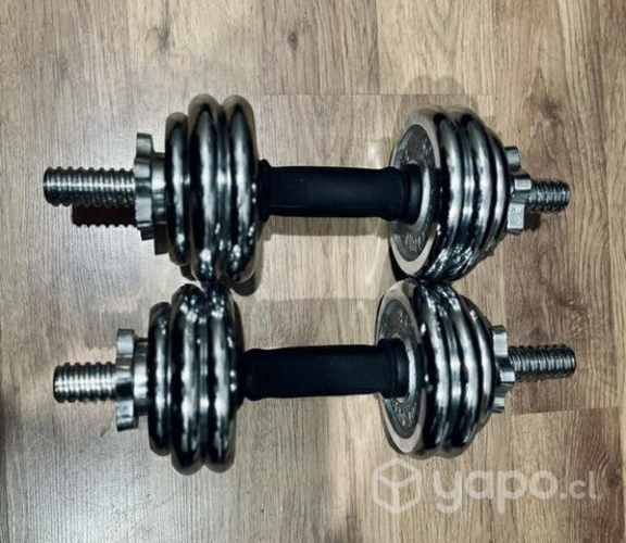 Set mancuernas cromadas 15kg