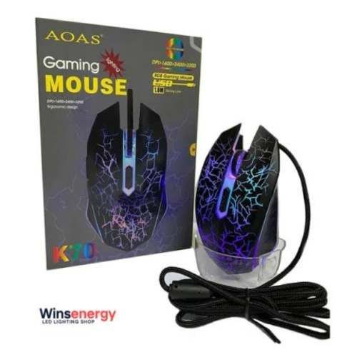 Mouse Gamer, Aoas, K70 Rgb Iluminacion Led, 3200 D
