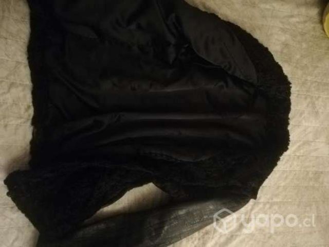 Abrigo de cuero y piel legítimo