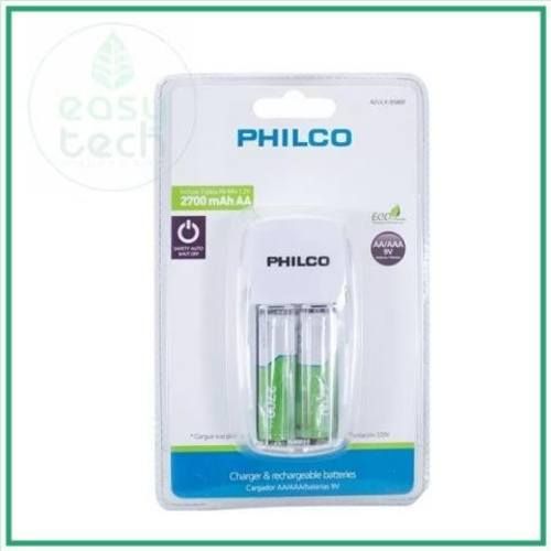 Cargador de pilas doble + 2 pilas AA 2700MAH