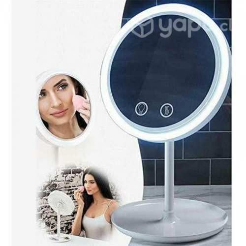 Espejo Luz Led Maquillaje Touch Plegable Recargabl