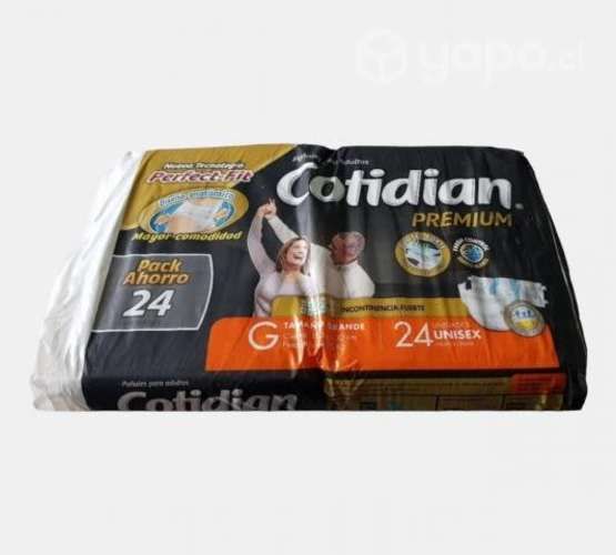 Pañales cotidian premium talla g 24 uni