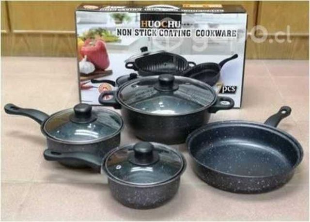 Set de ollas antiadherente 7 pzas
