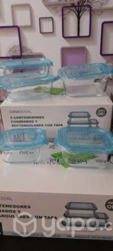 Set 5 fuentes de vidrio