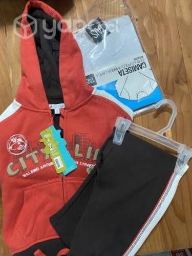 Buzo nuevo niño talla 2 + Polera Manga Larga Blanc