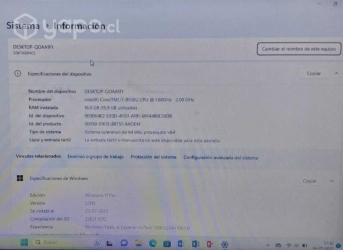 Lenovo Thinkpad E580 I7 Hasta 4,0Ghz/16GB/5