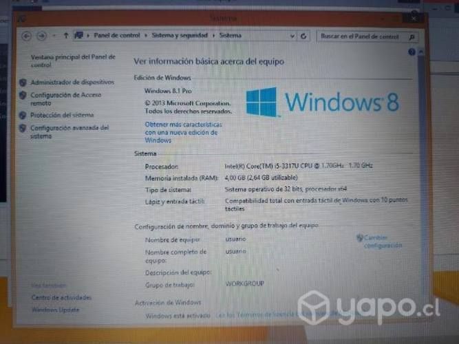 Noteboock vaio touch