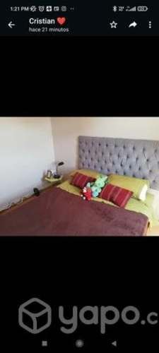 Cama 2 plazas con respaldo