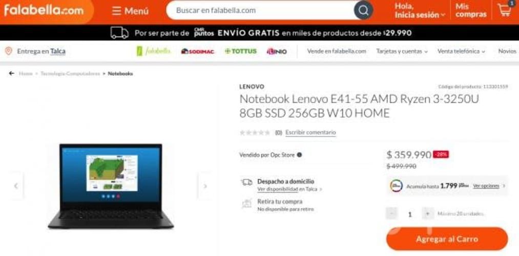 Notebook Lenovo E41-55
