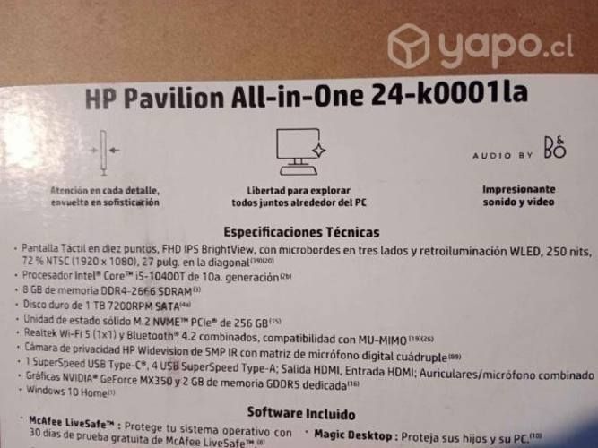 HP Pavilion All-in-on pc escritorio