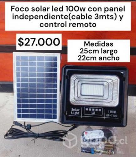 Foco solar led 100w con panel solar independiente