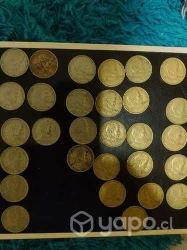 Monedas chilenas de 1 peso años 1975-76-77-78-79